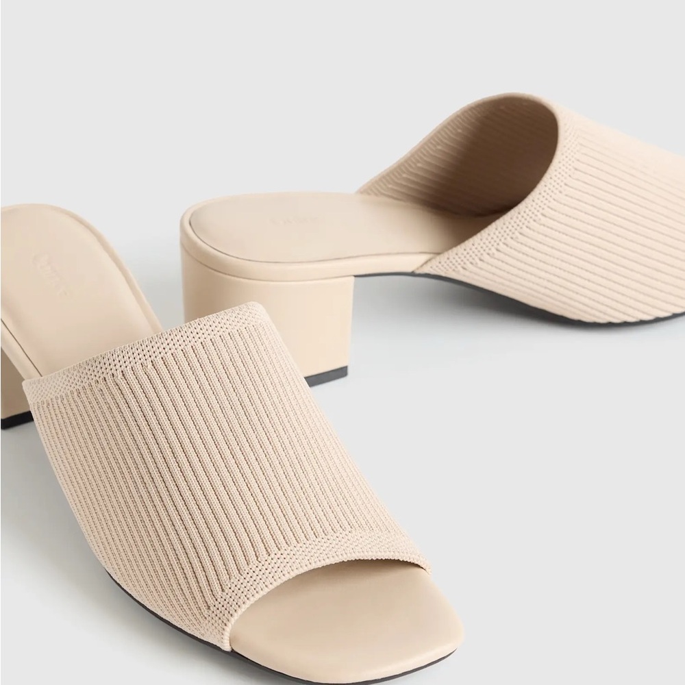 Quince • Italian Leather & Eco Knit Heeled Mule • Women’s Size 7 - Picture 2 of 4
